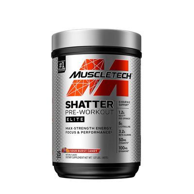 MuscleTech Shatter Elite Pre-Workout - Sour Burst Candy - 1.07 Lb.