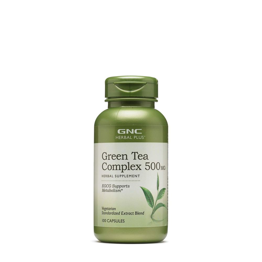 GNC Herbal Plus Green Tea Complex 500 Mg - 100 Vegetarian Capsules (100 Servings)