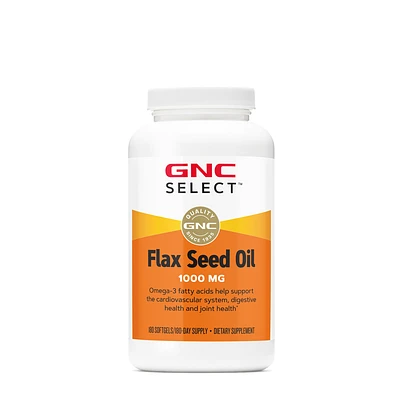 GNC Select Flax Seed Oil 1000Mg - 180 Softgels (180 Servings)