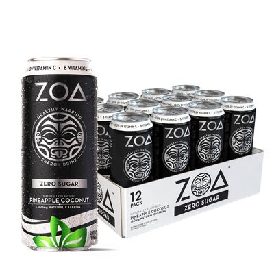 ZOA Energy Drink Zero Sugar - Pineapple Coconut - 12 Cans