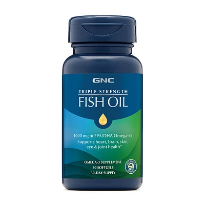 GNC Triple Strength Fish Oil 1000Mg - 30 Softgels (30 Servings)