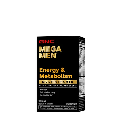 GNC Mega Men Energy & Metabolism Multivitamin Healthy - 90 Caplets (45 Servings)