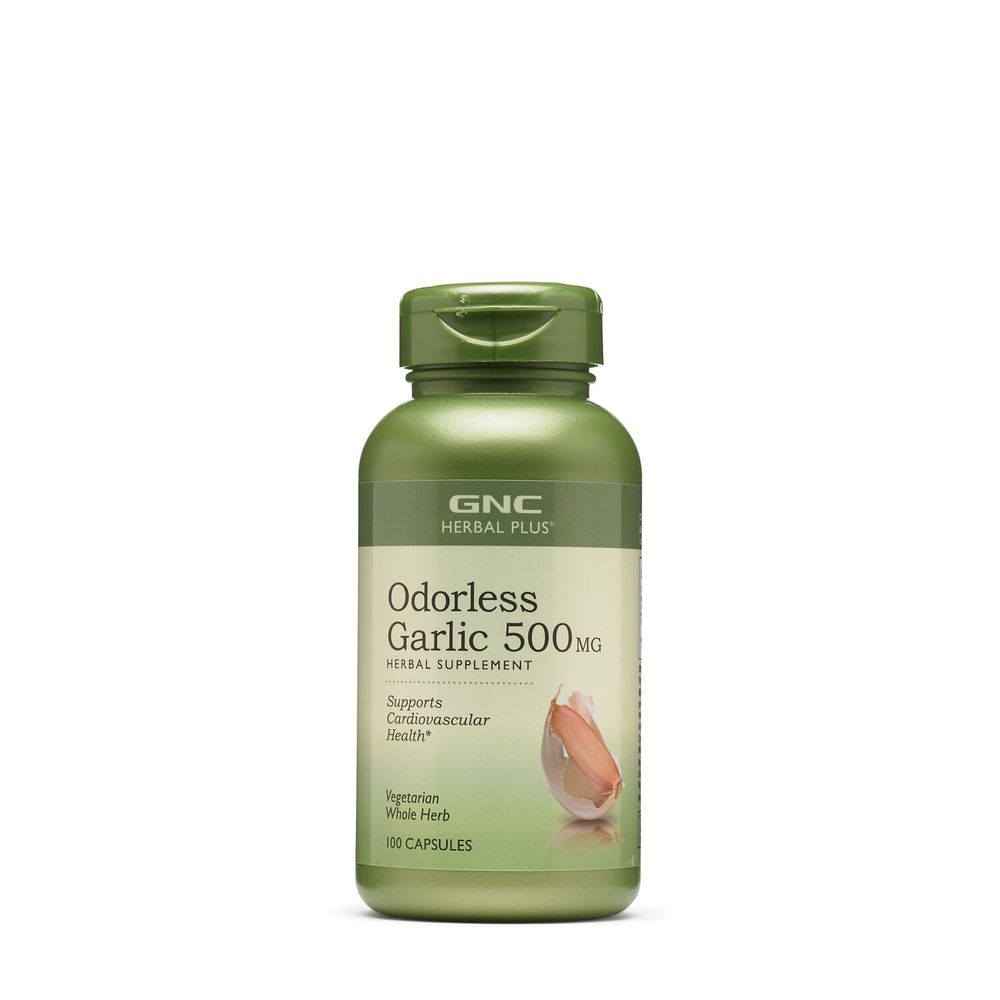 GNC Herbal Plus Odorless Garlic 500Mg - 100 Capsules (100 Servings)