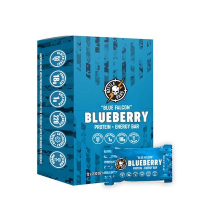 Battle Bars Protein and Energy Bar - Blueberry- 12 Bars