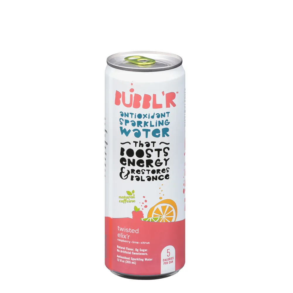 BUBBL’R Antioxidant Sparkling Water , Twisted Elix'r - 12Oz. (12 Cans)