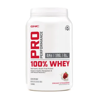 GNC Pro Performance 100% Whey Protein Healthy - Creamy Strawberry (25 Servings)