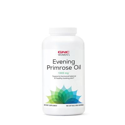 GNC Women's Evening Primrose Oil 1300Mg Healthy - 180 Softgels (180 Servings)