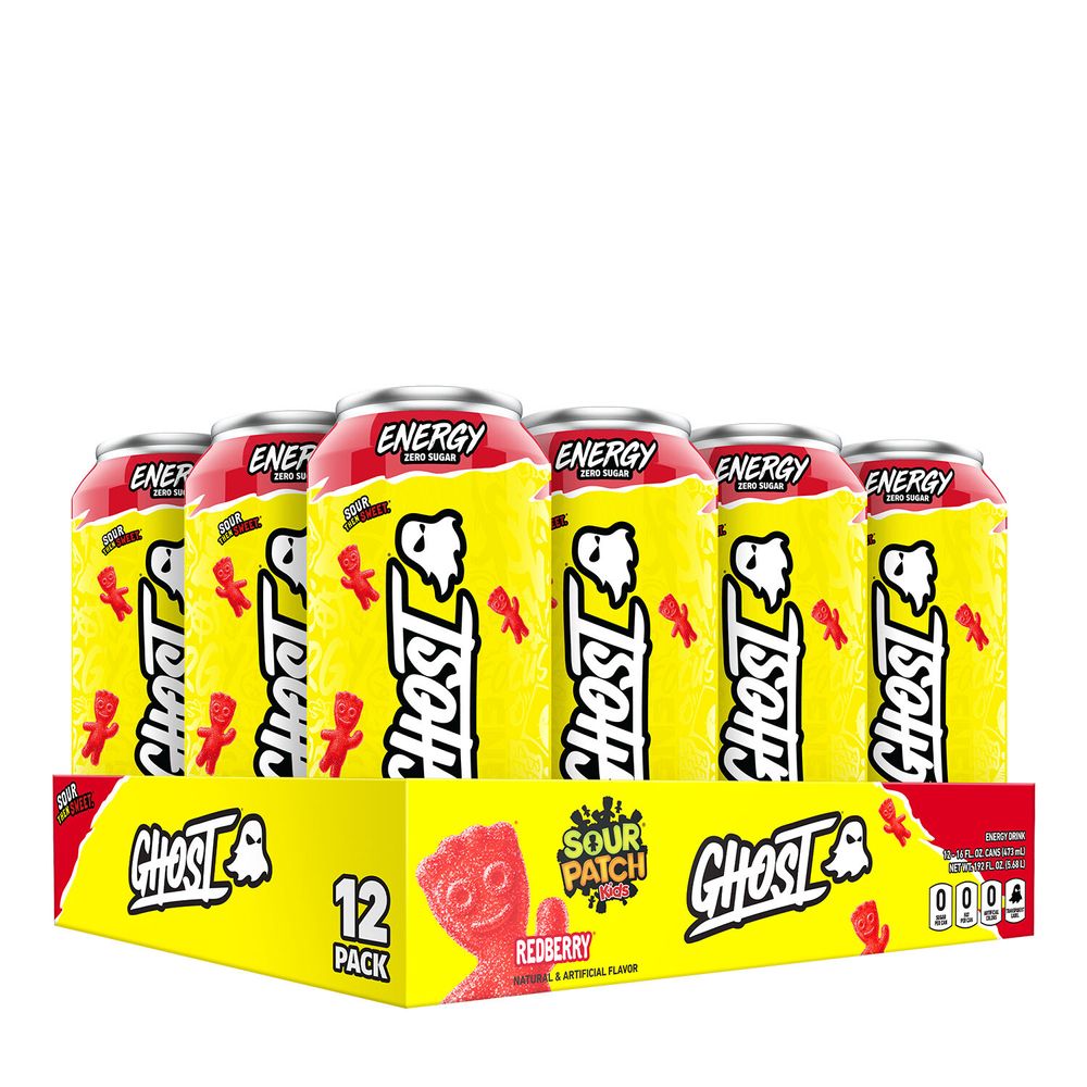 GHOST Energy Drink - Sour Patch Kids Redberry - 12 Cans