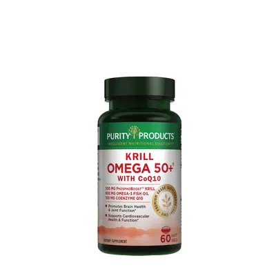 Purity Products Krill Omeg50+ with Coq10 Healthy - 60 Softgels (30 Servings)