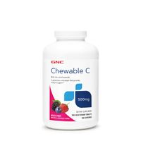 GNC Chewable C 500Mg - Mixed Fruit - 180 Tablets (180 Servings) - 180 Vegetarian Tablets