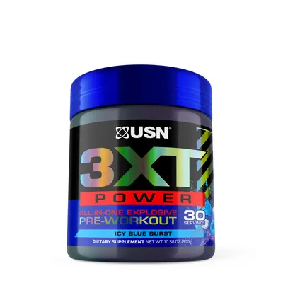 USN 3Xt Power All-In-One Explosive Pre-Workout - Icy Blue Burst - 10.58 Oz