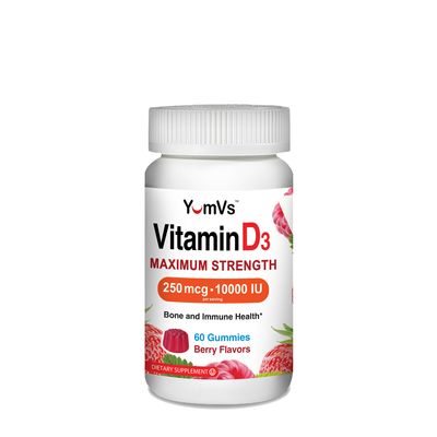 YumVs Maximum Strength Vitamin D3 Gummies - Berry - 60 Gummies (30 Servings)