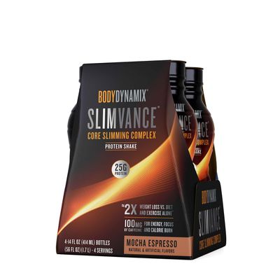 BodyDynamix Slimvance Core Slimming Complex Protein Shake - Mocha Espresso - 4 Bottles