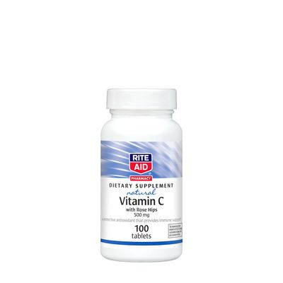 Rite Aid Natural Vitamin C with Rose Hips 500 Mg Vitamin C - 100 Tablets (100 Servings)