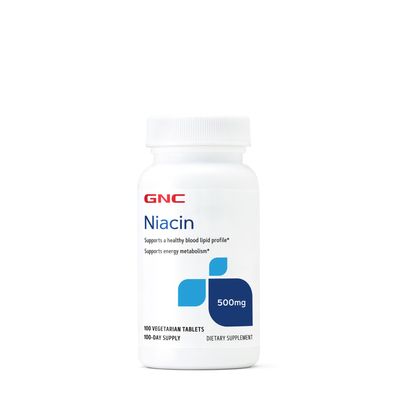 GNC Niacin 500 Mg Healthy - 100 Vegetarian Tablets (100 Servings)