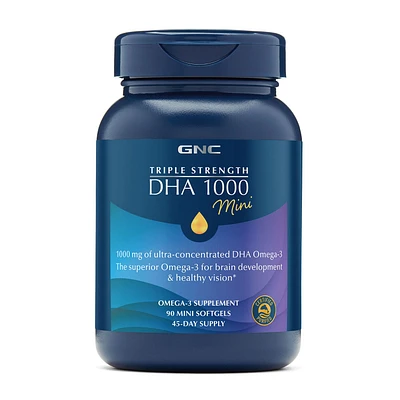 GNC Triple Strength Dha 1000 Mini Healthy - 90 Softgels (45 Servings)