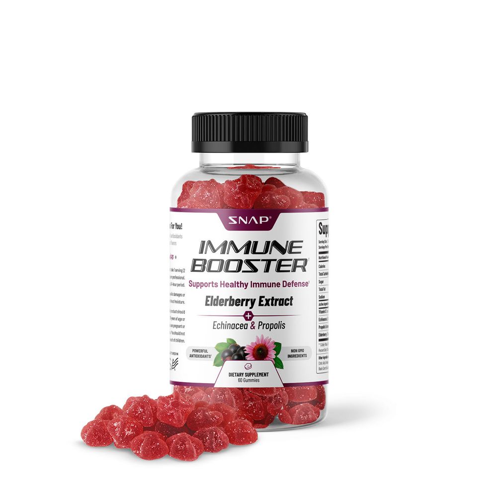 SNAP Supplements Immune Booster Elderberry Extract Healthy - 60 Gummies (30 Servings)