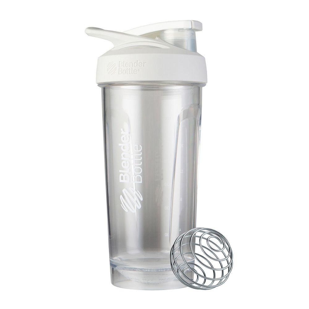 BlenderBottle Strada Tritan Protein Shaker Bottle - Clear White - 28Oz