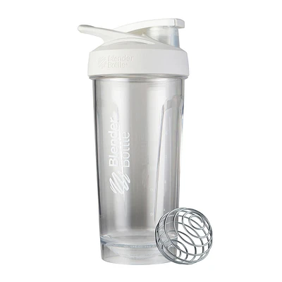 BlenderBottle Strada Tritan Protein Shaker Bottle - Clear White 28Oz