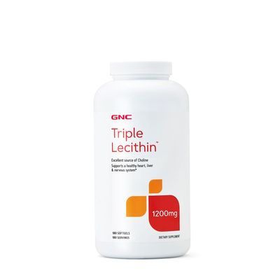 GNC Triple Lecithin Supplement 1200Mg Healthy - 180 Softgels (180 Servings)