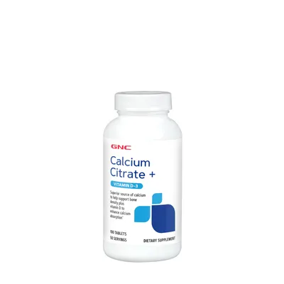 GNC Calcium Citrate Plus Vitamin D3 - 100 Tablets (50 Servings)
