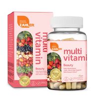 ZAHLER Beauty Daily Multivitamin + Hair Vegan - Skin & Nails Support Vegan - 60 Capules (30 Servings) Vegan - 60 Capsules