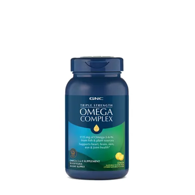 GNC Triple Strength Omega Complex - Lemon - 90 Softgels (30 Servings)