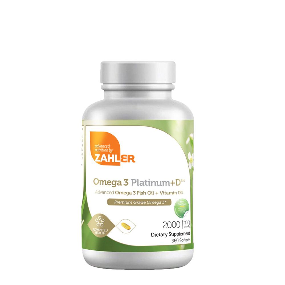 ZAHLER Omega 3 Platinum+D - 360 Softgels (180 Servings)