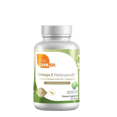 ZAHLER Omega 3 Platinum+D - 360 Softgels (180 Servings)