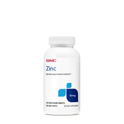 GNC Zinc 50Mg Healthy - 250 Vegetarian Tablets (250 Servings)