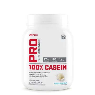 GNC Pro Performance 100% Casein - Vanilla Cream (28 Servings) - 2 lbs.