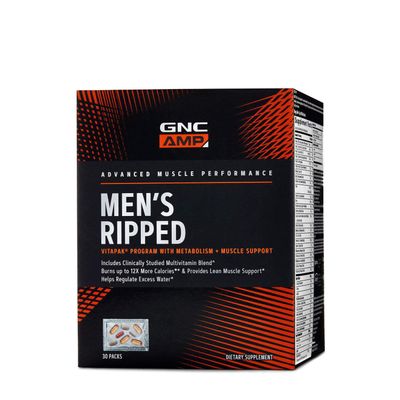 GNC AMP Men's Ripped Vitapak Program with Metabolism + Muscle Support - 30 Vitapaks - 30 Packs