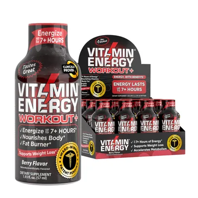 Vitamin Energy Workout+ - Berry - 12 Bottles