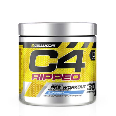 Cellucor C4 Ripped Explosive Pre-Workout - Icy Blue Razz - 6.3 Oz