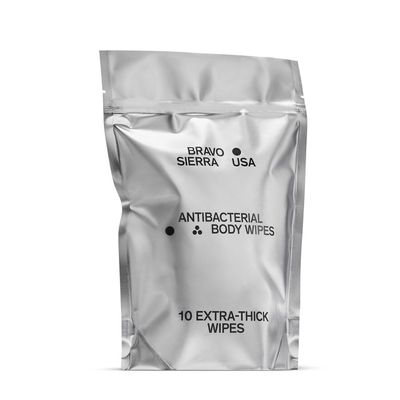 Bravo Sierra Antibacterial Body Wipes - 10 Extra-Thick Wipes