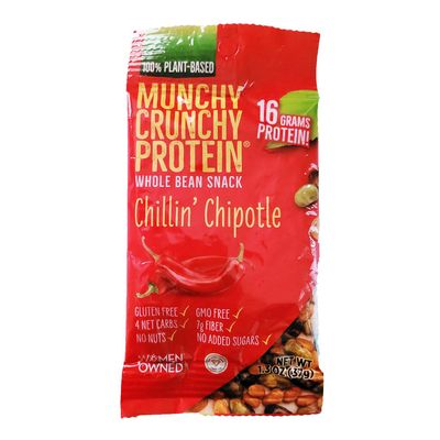 Vegetarian Traveler Munchy Crunchy Protein Whole Bean Snack - Chillin' Chipotle - 10 Packs
