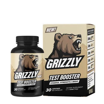 GRIZZLY Test Booster Vegan - 180 Capsules (30 Servings)