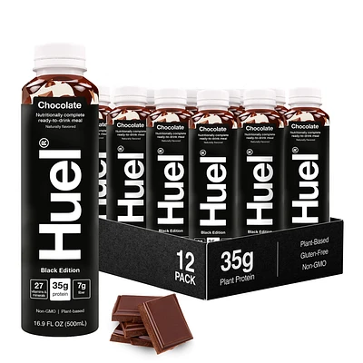 Huel Black Edition Rtd High-Protein Meal - Chocolate - 16.9 Fl Oz (12 Bottles)