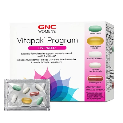 GNC Women's Live Well Vitapak Program (30 Servings) Healthy - 30 Pack