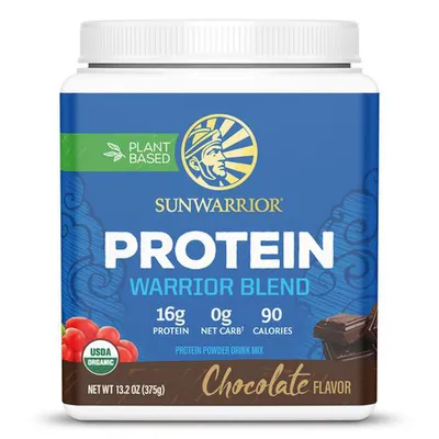 Sunwarrior PlantVegan -Based Organic Protein Vegan - Chocolate (15 Servings)