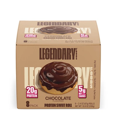 Legendary Foods Protein Sweet Roll - Milk Chocolate (8 Rolls) 8 Servings