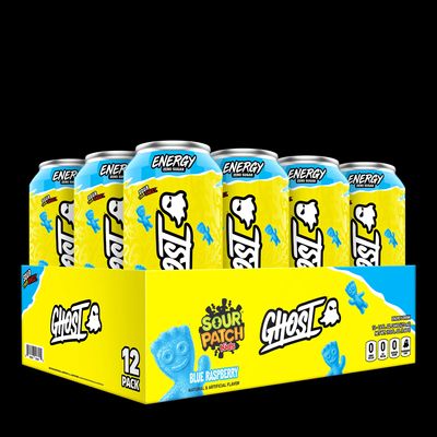GHOST Energy Drink - Sour Patch Kids Blue Raspberry - 12 Cans