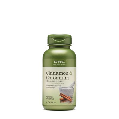 GNC Herbal Plus Cinnamon & Chromium - 60 Capsules (30 Servings)