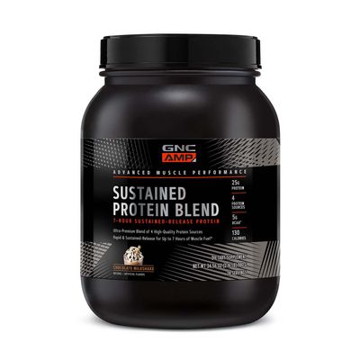 GNC AMP Sustained Protein Blend Gluten-Free - Chocolate Milkshake (28 Servings)