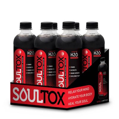 SoulTox Hydration and Recovery Water - Strawberry Pom - 6 Bottles - 6 Bottles