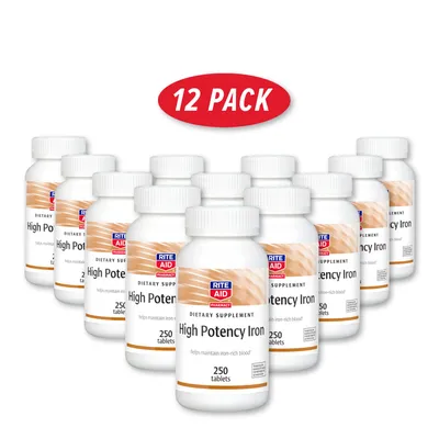 Rite Aid High Potency Iron - 12 Pack (250 Servings)