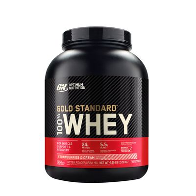 Optimum Nutrition Gold Standard 100% Whey Protein - Strawberries and Cream (73 Servings) - 5 lbs.