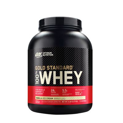 Optimum Nutrition Gold Standard 100% Whey Protein - Vanilla Ice Cream (73 Servings) - 5 lbs.
