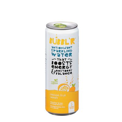 BUBBL’R Antioxidant Sparkling Water, Passion Fruit Wond'r - 12Oz. (12 Cans)