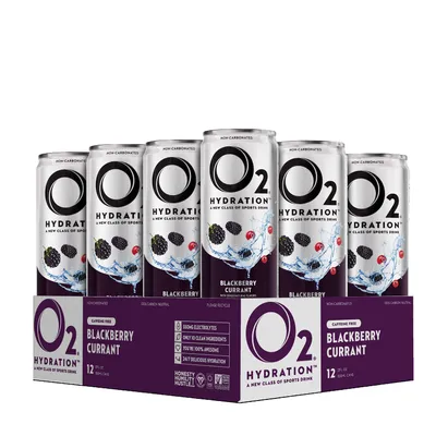 O2 Sports Drink Vegan - Blackberry Currant Vegan - 12Oz. (12 Cans)